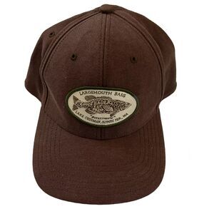 Eddie Bauer Largemouth Bass Fish Hat Fitted Flex L/XL Bucketmouth Lake Cushman